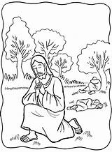 Praying Gethsemane Misterios Prays Tempted Dolorosos Crucificado Azotado Tutor Solve Easter Oraciones Coloringhome sketch template