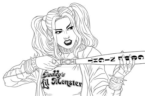 harley quinn coloring pages  printable coloring pages  kids