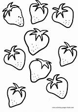 Coloring Pages Strawberry Fruit Printable Strawberries Color Food Fruits Kids Nature Sheets Ones Little Sheet Many Printables Plate Found Yummy sketch template