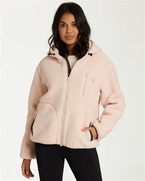 jackets billabong womens switchback sherpa jacket blush
