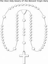Rosary Catholic Catechism Church Holy Rosaries Virgin sketch template