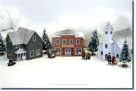 printable christmas village template village craft scene  printable