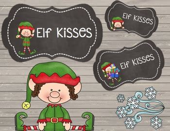 freebie elf kisses chalkboard labels  keeping  kinders busy