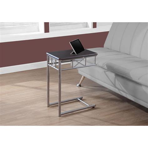 Monarch Specialties Cappuccino And Silver End Table I 3073 The Home Depot