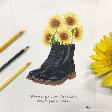 sunflower dr martens  quote  print etsy