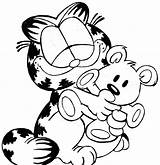 Garfield Getdrawings Odie Faciles Lasagna Voorbeeldsjabloon Colorings sketch template