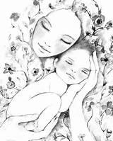 Mutter Schwangerschafts Filho Malerei Skizzen Geburt Mutterliebe Vater Traum Malen sketch template