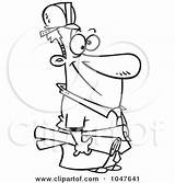 Cartoon Manager Outline Construction Clip Illustration Royalty Toonaday Rf Foreman Yelling Pointing Clipart Leishman Ron sketch template