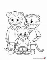 Tiger Daniel Coloring Pages Kids Print Printable Neighborhood Sheets Color Bettercoloring Books Family Birthday 2nd Party Coloriage Choose Board sketch template