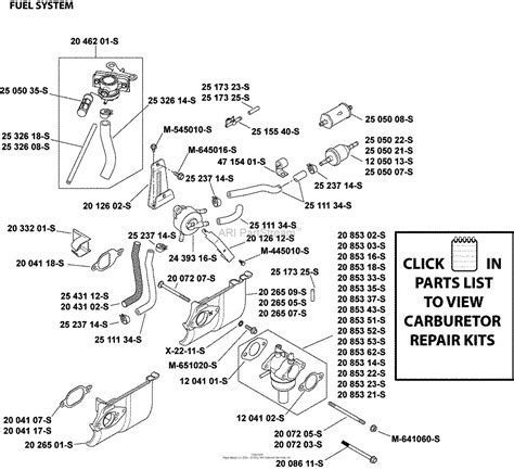 kohler sv  mtd  hp  kw parts diagram  fuel system