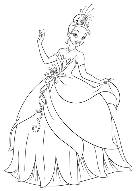 coloring pages  disney princess tiana coloring pages  young