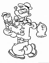 Popeye Sailor Coloring Pages Cartoon Part Zoom Print sketch template