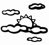 Nublado Nuvoloso Clima Lluvioso Acolore Meteorologia sketch template