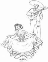 Cinco Trajes Tipicos Folklorico Bailes Danza Puebla Traje Coser Guanajuato Batalla sketch template