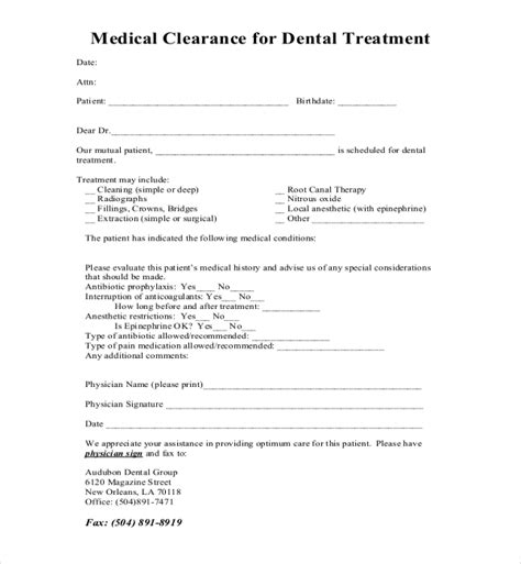 sample medical clearance forms   word excel