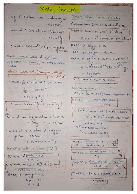 solution neet mole concept formula sheet studypool