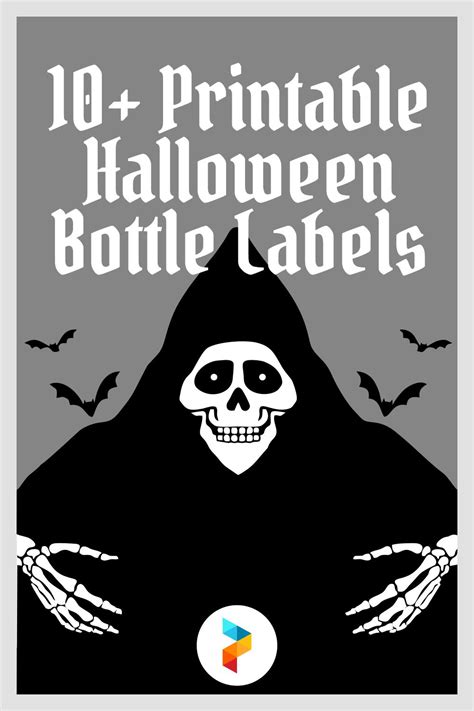 printable halloween bottle labels     printablee