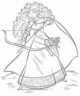 Brave Coloring Pages Merida Princess sketch template