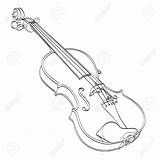 Violin Drawing Bow Music Viola Line Instrument Outline Contour Drawn Hand Getdrawings sketch template
