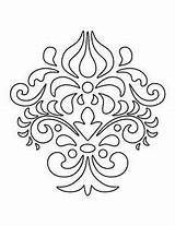 Damask Pattern Stencils Printable Patterns Stencil Outline Designs Template Drawing Patternuniverse Templates Wall Diy Coloring Scroll Clipart Getdrawings Use Printables sketch template