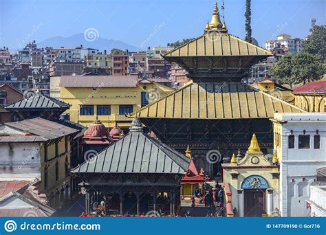 pashupatinath temple kathmandu nepal editorial image