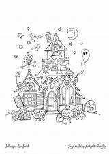 Johanna Halloween Pages Inky Ivy Basford Coloring Butterfly Book Books Colouring Color Jungle Magical sketch template