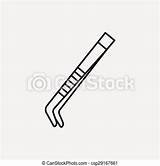 Tweezers Icon Line Drawing sketch template