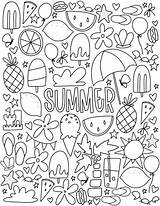 Coloring Summer Pages June Kids Cute Printable Sheets Adult Colour Print Elements Choose Doodle Board Kindergarten sketch template