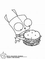 Coloring Gir Zim Invader Pages Popular sketch template