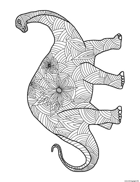 dinosaur large dinosaur doodle  adults coloring page printable