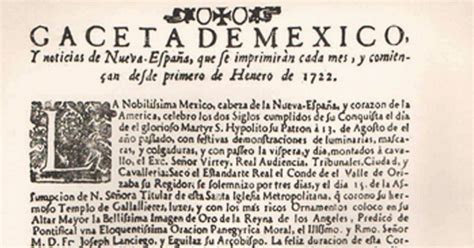 Se Publica En México El Primer Periódico De América Latina History