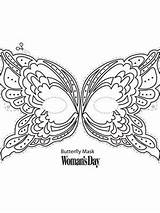 Mask Butterfly Masks Diy Halloween Printable Crafts Woman Gras Mardi Masquerade Print Carnival Color Face Template Cut Make Coloring Leather sketch template