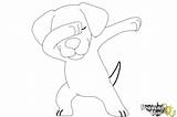 Draw Cute Dog Dabbing Drawing Easy Step Steps Drawings Coloring Drawingnow Paintingvalley sketch template