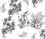 Spoonflower Flowers Delicate Vining Fabric sketch template