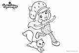 Strawberry Coloring Pages Shortcake Cat Kids Printable sketch template