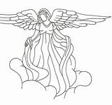 Angel Guardian Drawing Tattoo Angels Sketch Drawings Simple Silhouette Sketches Clouds Easy Line Female Template Deviantart Google Flying Wings Templates sketch template