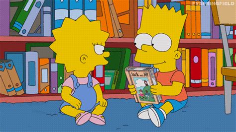 simpsons lisa bart fighting s find and share on giphy