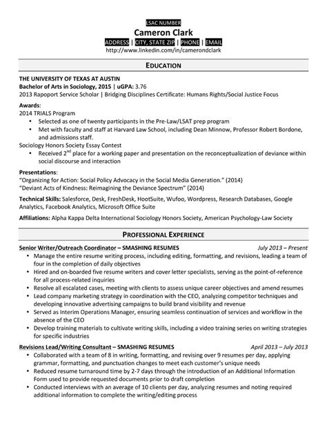 resume   successful harvard law school applicant highlights