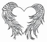 Hugging Engel Corazones Alas Asas Anjo Feather Tatuaggio Tatuagens sketch template