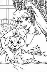 Coloring Pages Barbie Dog Puppy Princess Oasidelleanime Printable Colorare sketch template