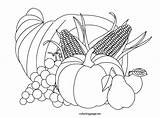 Coloring Pages Cornucopia Thanksgiving Printable Drawing Harvest Getcolorings Food Color Paintingvalley Print Empty Getdrawings sketch template