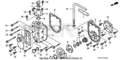 honda wx axt water pump jpn vin gcbwt  parts diagram  casing