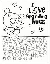 Sheets Hallmark Grandmother Grandparents Hugs Getcolorings sketch template