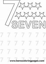 Number Seven Coloring Learning Print Excercise Stars Kids Please Benscoloringpages Coloringpages sketch template