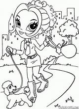 Coloring Colorare Kolorowanki Kolorowanka Disegni Dziewczyna Paseando Ragazza Dibujos Animale Camminando Sta Domestico Colorkid Mascota Dziewczynek sketch template