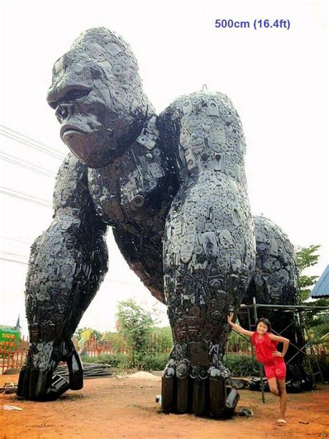 huge scrap metal sculptures  thailand  bring