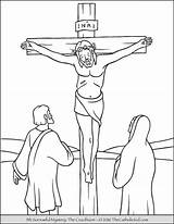 Crucifixion Sorrowful Rosary Mysteries 5th Thecatholickid Colouring sketch template