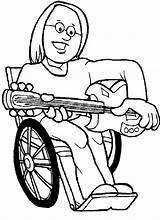 Coloring Disability Pages People Singing Disabilities Clipart Guitar Disabled Hot Playing Cliparts Wheels Boy Color Music Kids Bowling Car Drawing sketch template