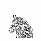 Kleurboek Paardenhoofd Paarden Kleurplaat Pferdekopf Volwassenen sketch template