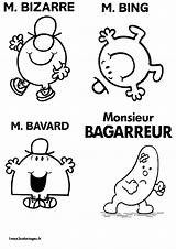Monsieur Bizarre Bagarreur Bavard école Coloriages Mme Colorier Maternelle Activité Ecole Visuels sketch template